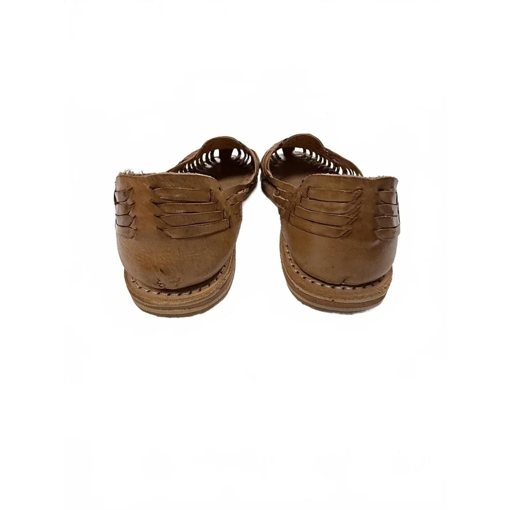 Huarache 100%‎ leather Tan Mexico made sandal size 9 EUC